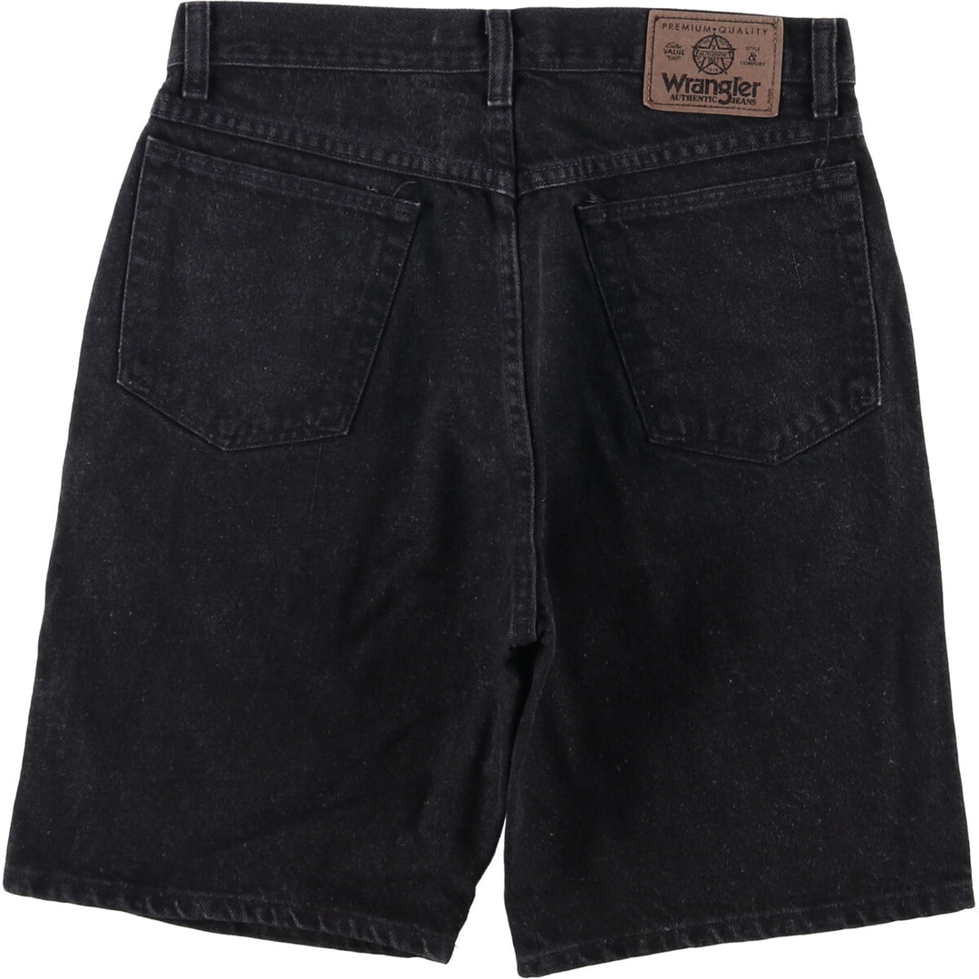 Wrangler Men's Black Denim Shorts, Size W30 cotton black type Vintage Second Hand