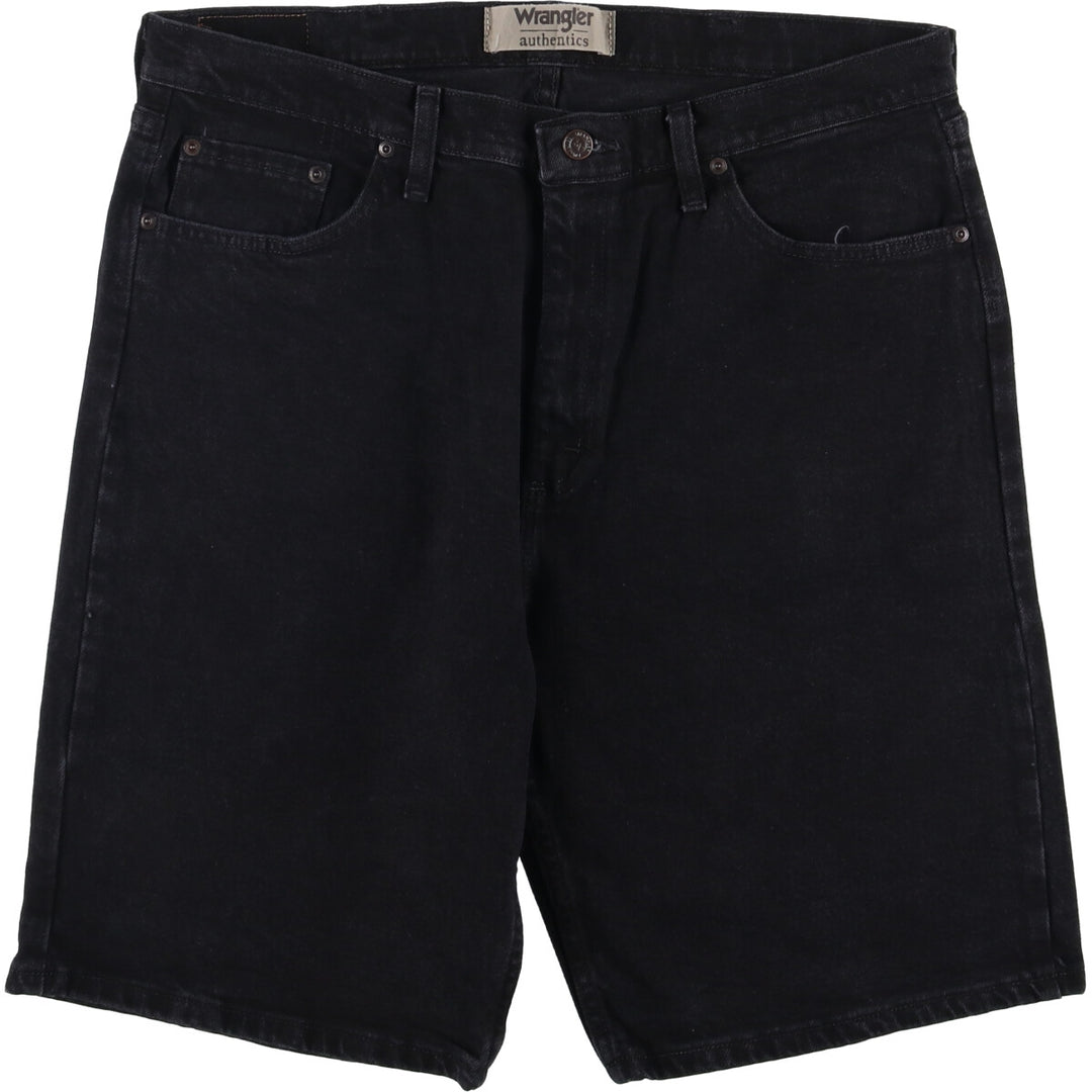 2000'S Wrangler black denim shorts, men's size W37 cotton black type Vintage Second Hand