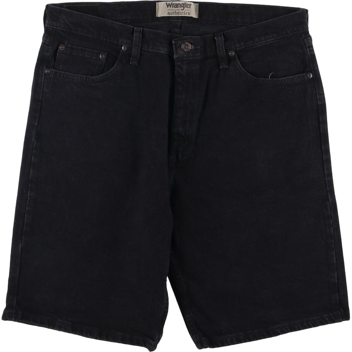 2000'S Wrangler black denim shorts, men's size W37 cotton black type Vintage Second Hand