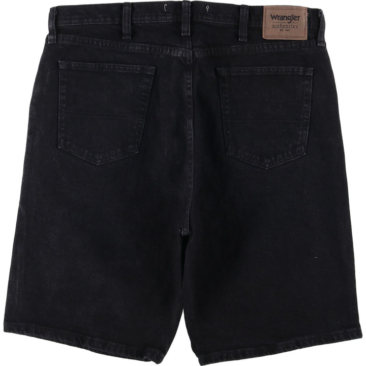 2000'S Wrangler black denim shorts, men's size W37 cotton black type Vintage Second Hand