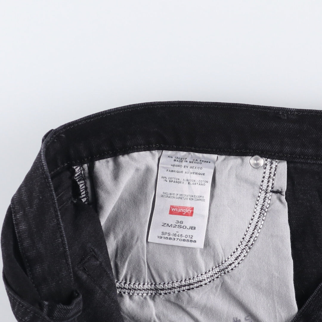 2000'S Wrangler black denim shorts, men's size W37 cotton black type Vintage Second Hand