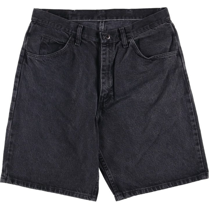Wrangler Black Denim Shorts, Shorts, Men's, W34 cotton black type Vintage Second Hand