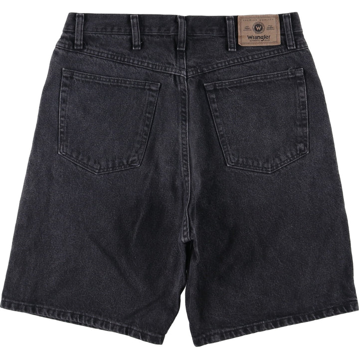 Wrangler Black Denim Shorts, Shorts, Men's, W34 cotton black type Vintage Second Hand