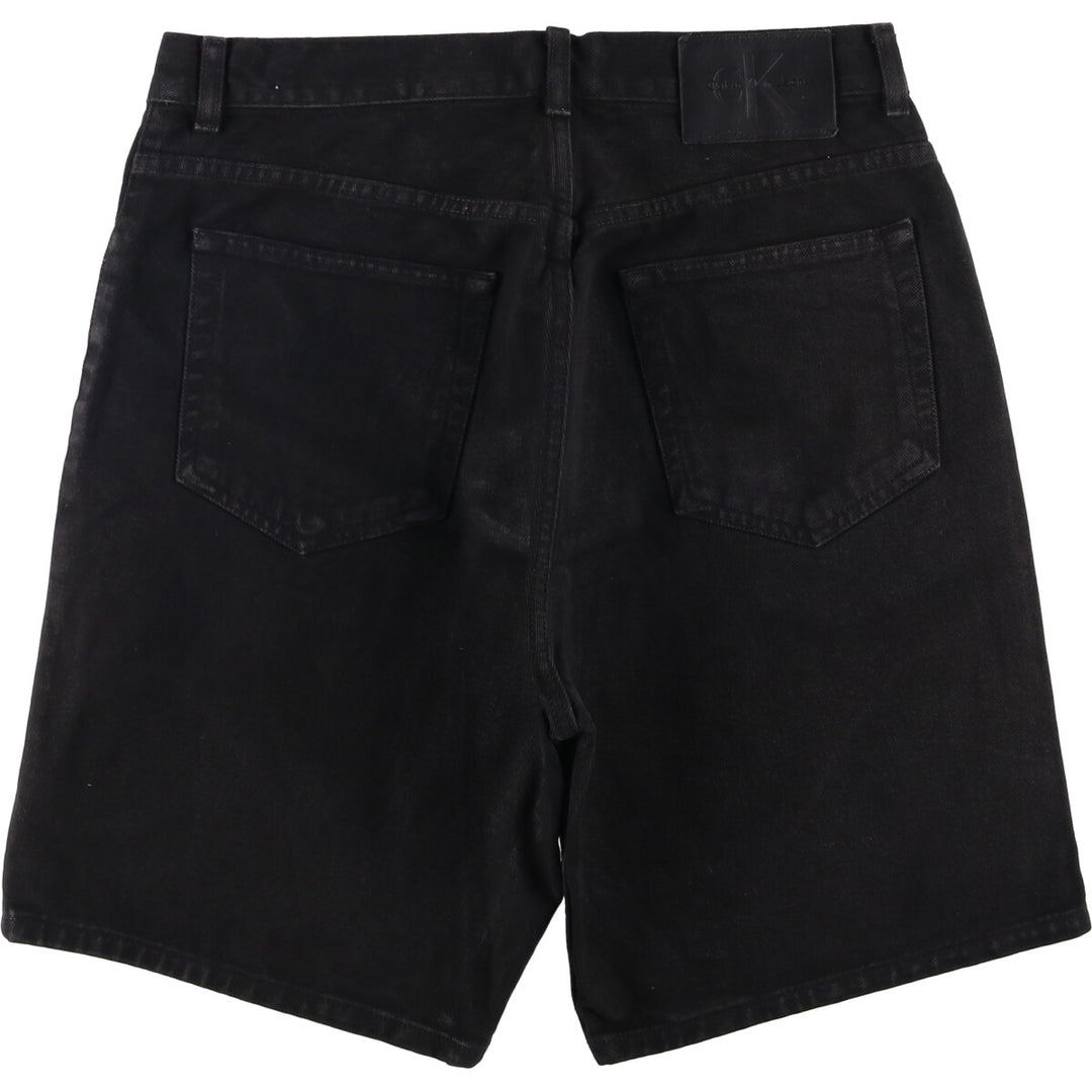 90s-00'S Calvin Klein Jeans Black Denim Shorts, Men's, Size W33, Vintage cotton black type Vintage Second Hand
