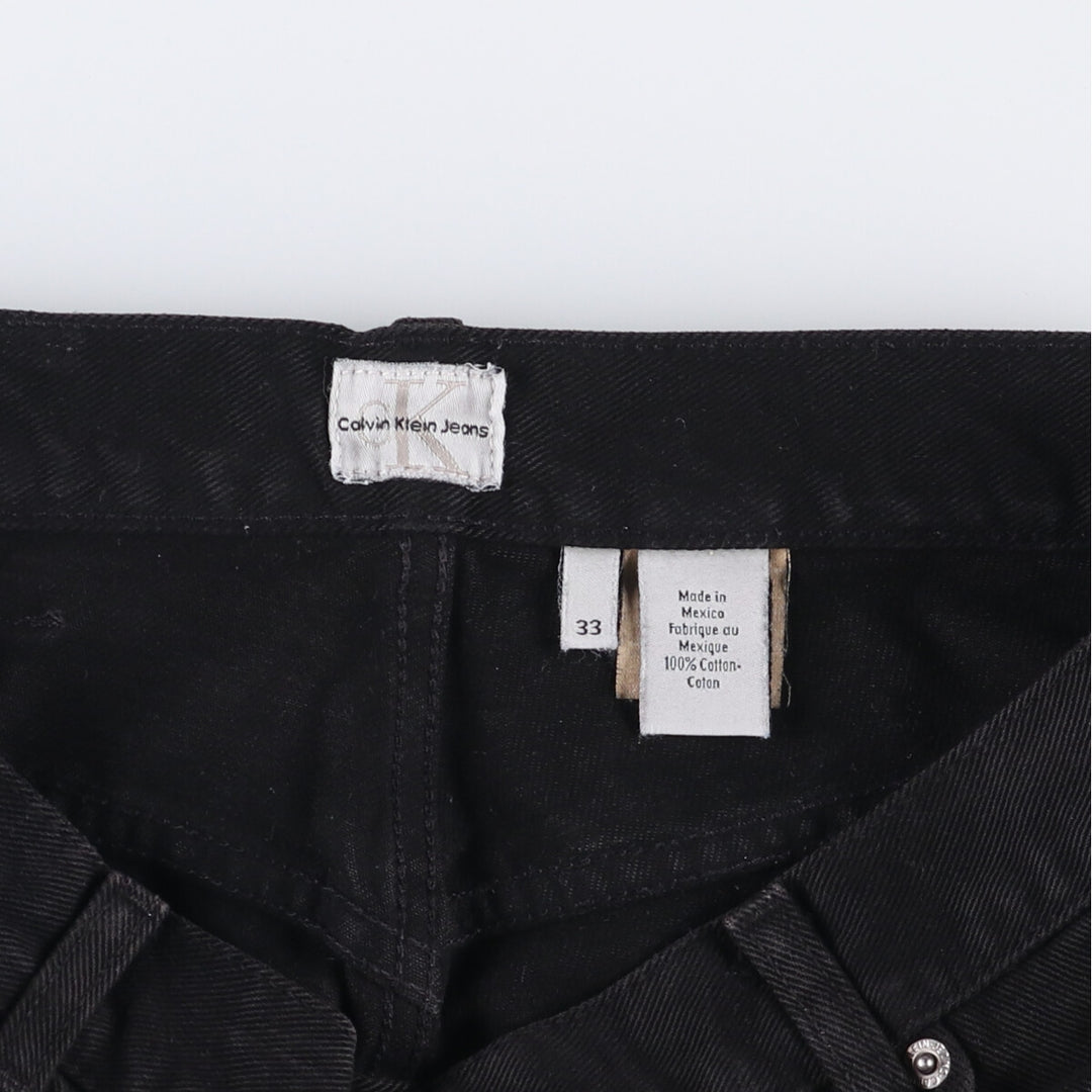 90s-00'S Calvin Klein Jeans Black Denim Shorts, Men's, Size W33, Vintage cotton black type Vintage Second Hand