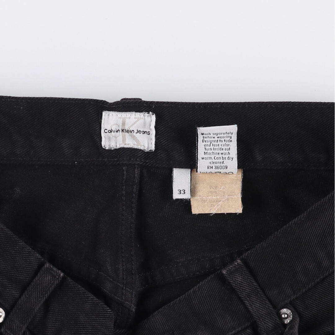 90s-00'S Calvin Klein Jeans Black Denim Shorts, Men's, Size W33, Vintage cotton black type Vintage Second Hand