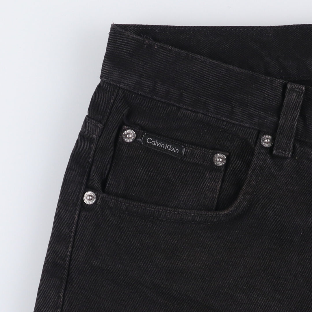 90s-00'S Calvin Klein Jeans Black Denim Shorts, Men's, Size W33, Vintage cotton black type Vintage Second Hand