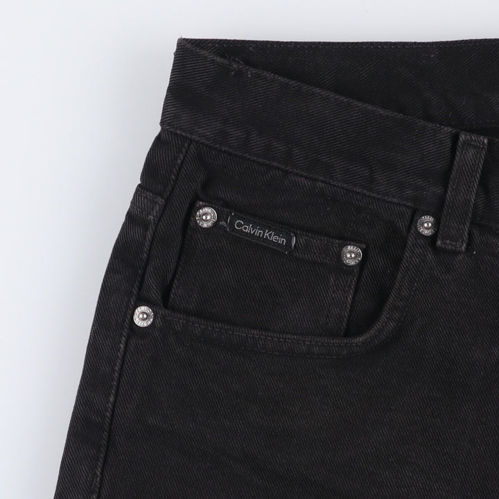 90s-00'S Calvin Klein Jeans Black Denim Shorts, Men's, Size W33, Vintage cotton black type Vintage Second Hand