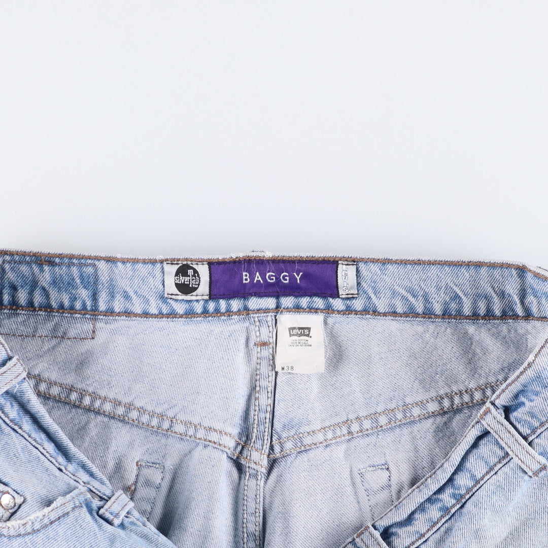 90'S Levi's Silver Tab BAGGY Baggy Denim Shorts (Shorts) Made in USA, Men's Size W39, Vintage cotton blue type Vintage Second Hand