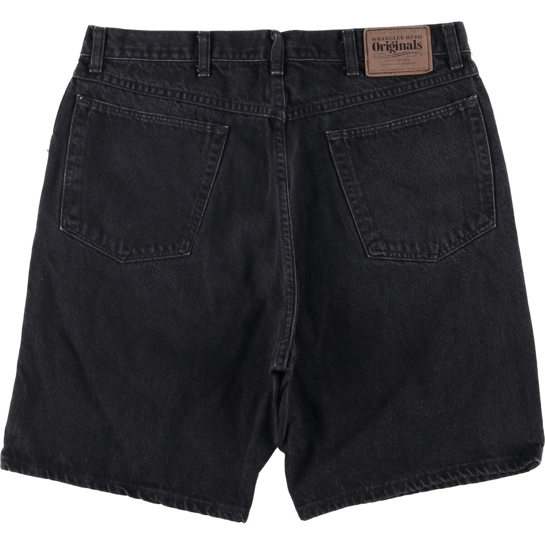 Vintage 90s-00'S Wrangler HERO Black Denim Shorts, Made in USA, Men's Size 35 cotton black type Vintage Second Hand