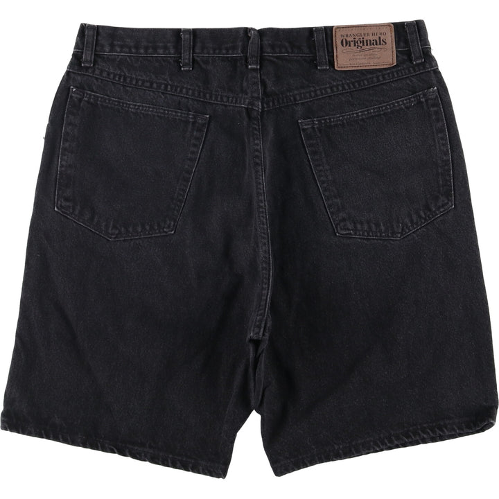 Vintage 90s-00'S Wrangler HERO Black Denim Shorts, Made in USA, Men's Size 35 cotton black type Vintage Second Hand