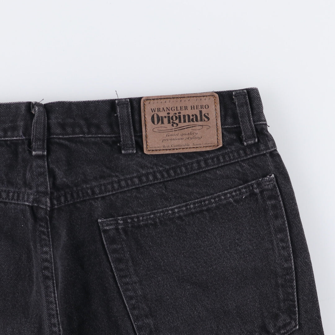 Vintage 90s-00'S Wrangler HERO Black Denim Shorts, Made in USA, Men's Size 35 cotton black type Vintage Second Hand