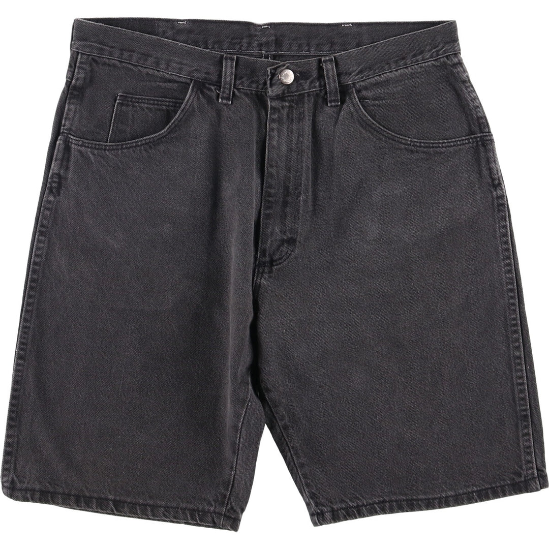 Vintage 80s-90'S Wrangler black denim shorts, made in the USA, men's size W34. cotton black type Vintage Second Hand
