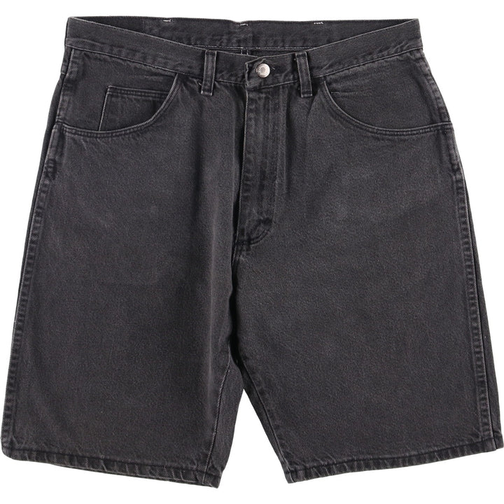 Vintage 80s-90'S Wrangler black denim shorts, made in the USA, men's size W34. cotton black type Vintage Second Hand