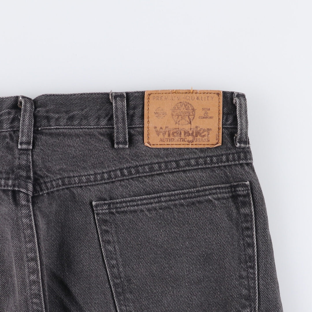 Vintage 80s-90'S Wrangler black denim shorts, made in the USA, men's size W34. cotton black type Vintage Second Hand