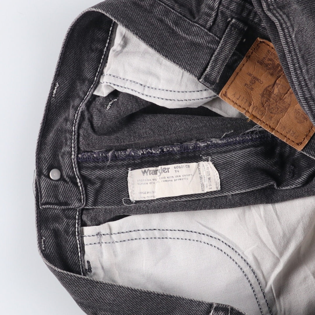 Vintage 80s-90'S Wrangler black denim shorts, made in the USA, men's size W34. cotton black type Vintage Second Hand