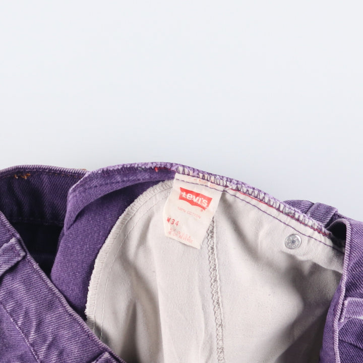 90'S Levi's 36550-7852 Orange Tab Denim Shorts, Made in USA, Men's Size 34, Vintage cotton purple type Vintage Second Hand