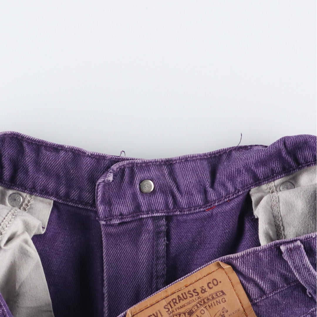 90'S Levi's 36550-7852 Orange Tab Denim Shorts, Made in USA, Men's Size 34, Vintage cotton purple type Vintage Second Hand