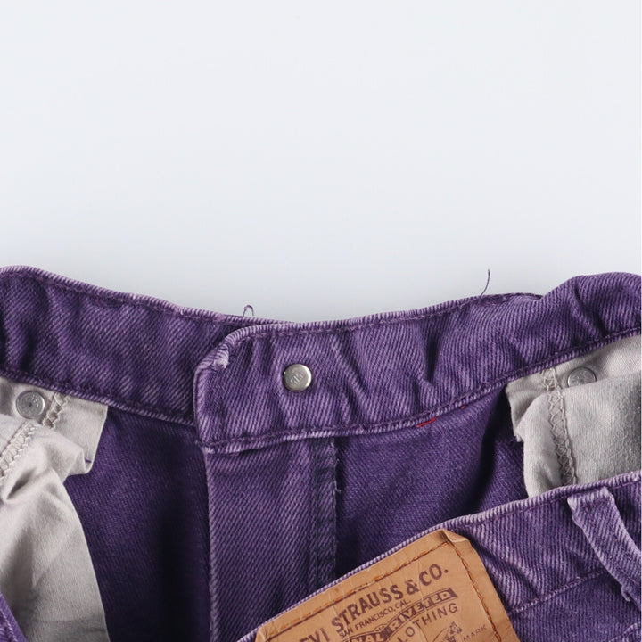 90'S Levi's 36550-7852 Orange Tab Denim Shorts, Made in USA, Men's Size 34, Vintage cotton purple type Vintage Second Hand