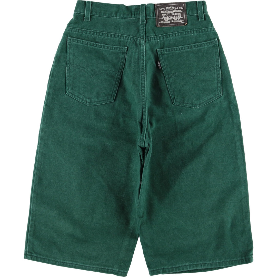 90'S Levi's 30730-0440 Cropped Denim Jorts, Made in USA, Women's Size L (W29), Vintage cotton green type Vintage Second Hand