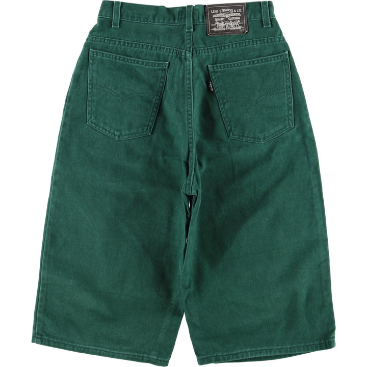 90'S Levi's 30730-0440 Cropped Denim Jorts, Made in USA, Women's Size L (W29), Vintage cotton green type Vintage Second Hand