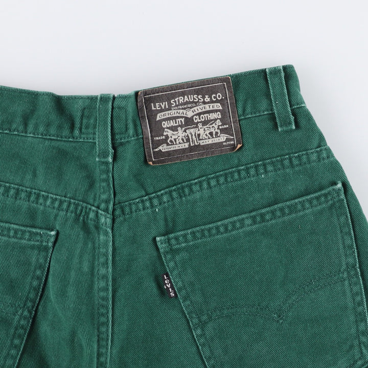 90'S Levi's 30730-0440 Cropped Denim Jorts, Made in USA, Women's Size L (W29), Vintage cotton green type Vintage Second Hand