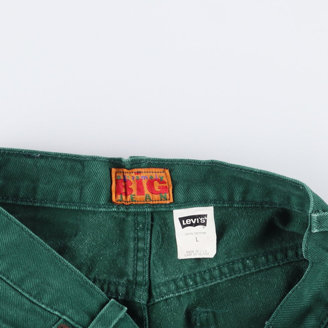 90'S Levi's 30730-0440 Cropped Denim Jorts, Made in USA, Women's Size L (W29), Vintage cotton green type Vintage Second Hand
