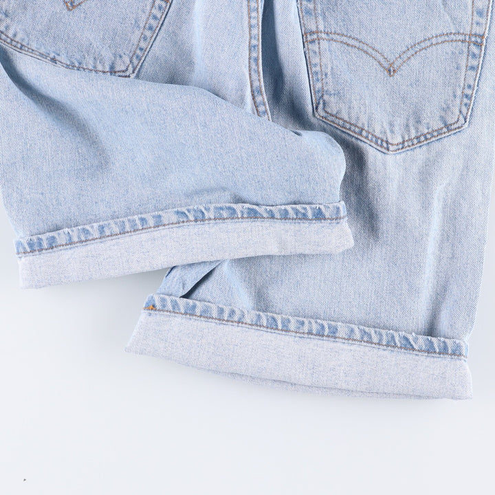 90'S Levi's 550 Relaxed Fit Denim Shorts (Jorts) Made in USA, Men's Size 32, Vintage cotton blue type Vintage Second Hand