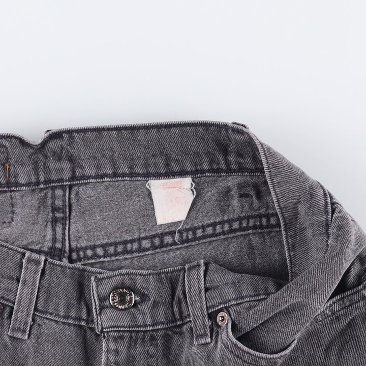 Vintage Levi's 560 Loose Fit Black Denim Shorts with Orange Tabs, Men's Size 32 unclear black type Vintage Second Hand