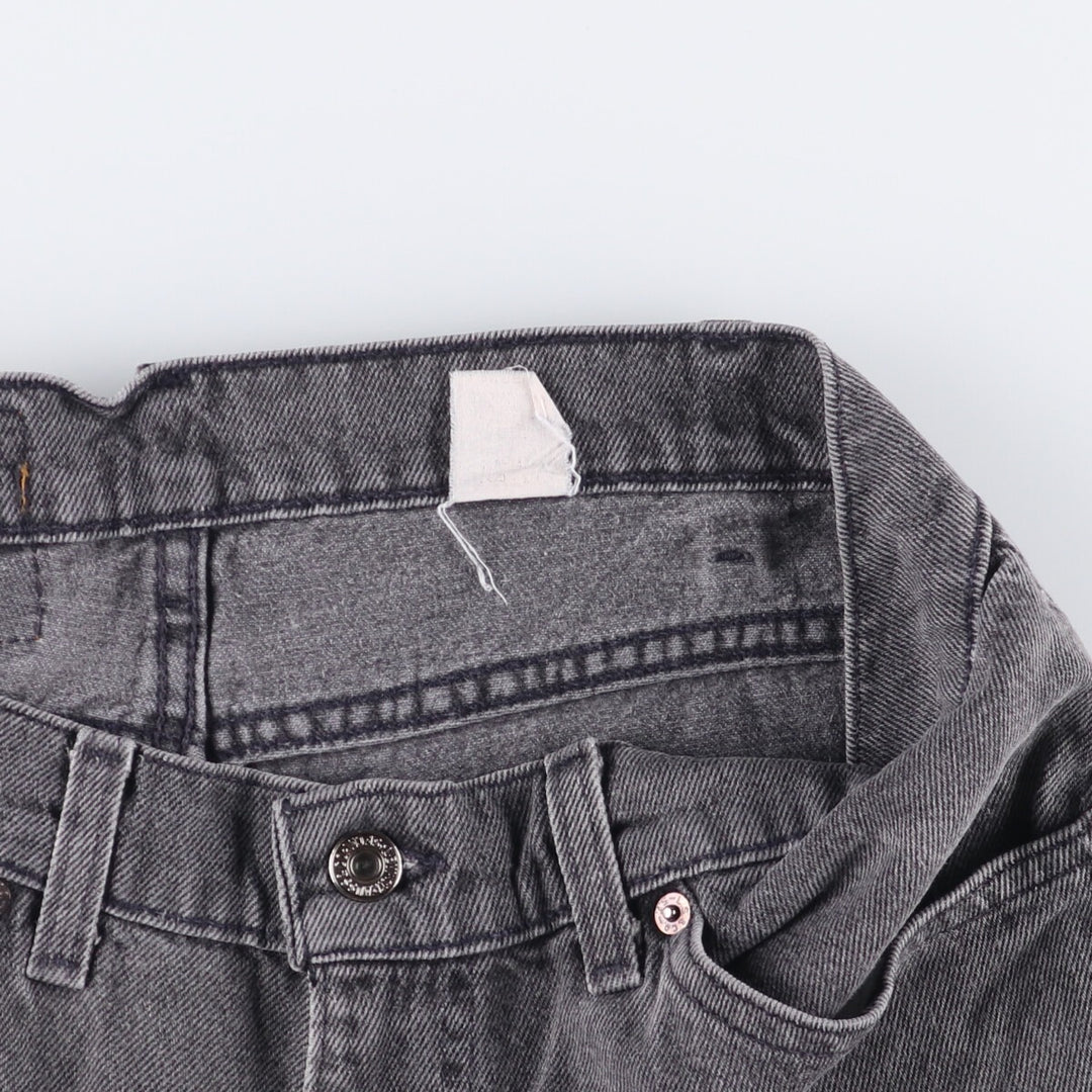 Vintage Levi's 560 Loose Fit Black Denim Shorts with Orange Tabs, Men's Size 32 unclear black type Vintage Second Hand