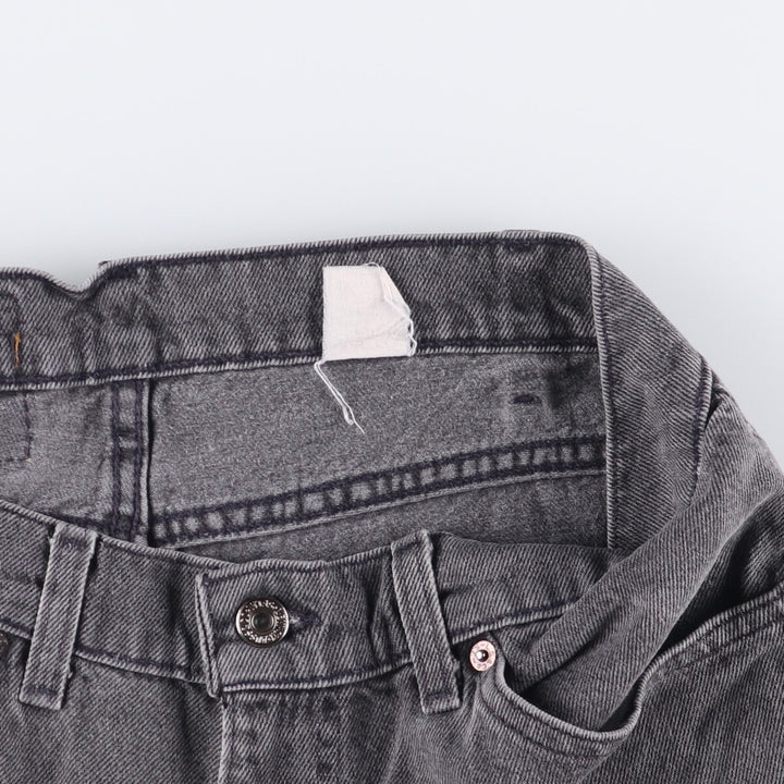 Vintage Levi's 560 Loose Fit Black Denim Shorts with Orange Tabs, Men's Size 32 unclear black type Vintage Second Hand