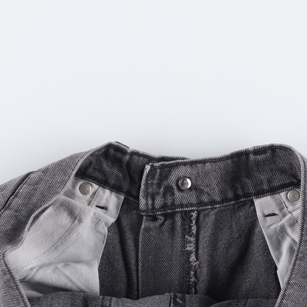 Vintage Levi's 560 Loose Fit Black Denim Shorts with Orange Tabs, Men's Size 32 unclear black type Vintage Second Hand