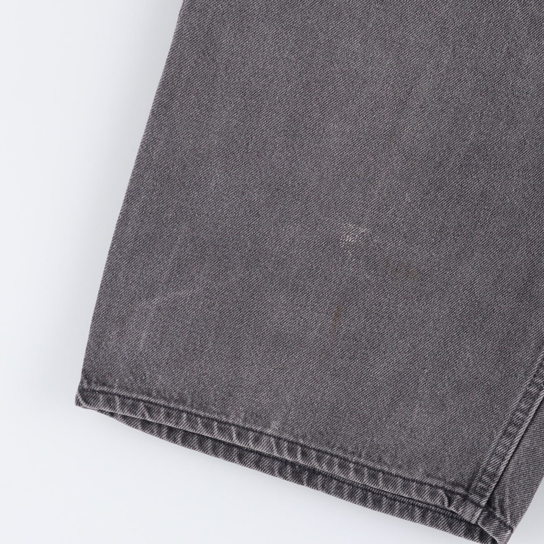 Vintage Levi's 560 Loose Fit Black Denim Shorts with Orange Tabs, Men's Size 32 unclear black type Vintage Second Hand