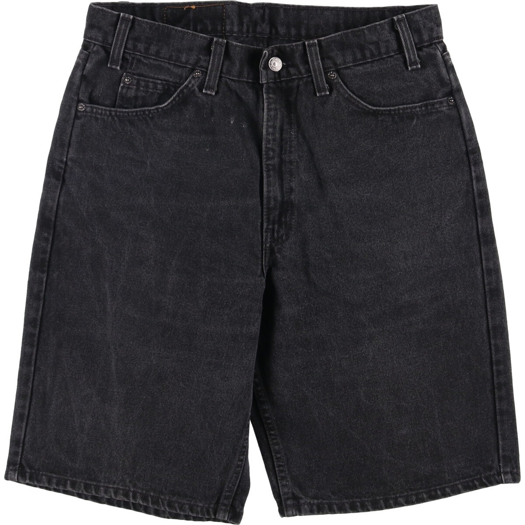 90'S Levi's 550 Relaxed Fit Orange Tab Black Denim Shorts Made in USA, Men's Size 34 (Vintage) cotton black type Vintage Second Hand