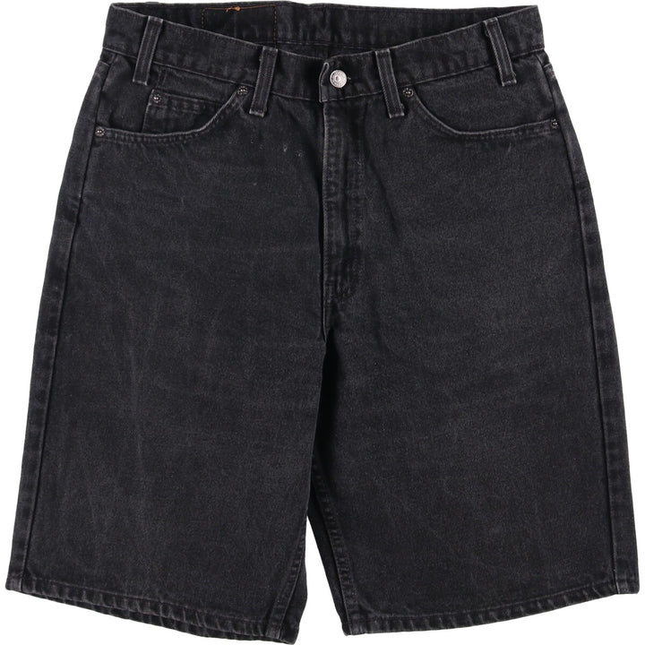 90'S Levi's 550 Relaxed Fit Orange Tab Black Denim Shorts Made in USA, Men's Size 34 (Vintage) cotton black type Vintage Second Hand