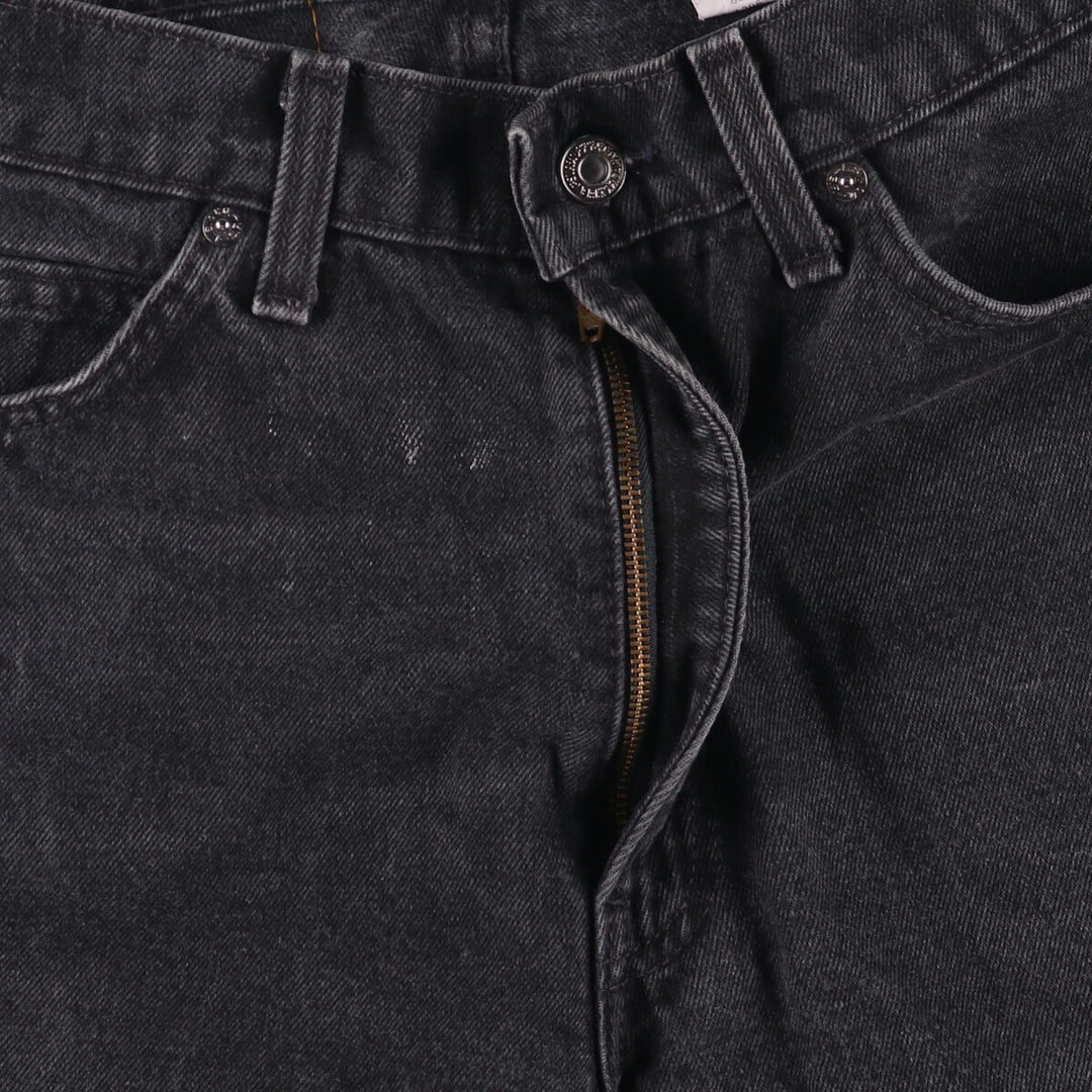 90'S Levi's 550 Relaxed Fit Orange Tab Black Denim Shorts Made in USA, Men's Size 34 (Vintage) cotton black type Vintage Second Hand