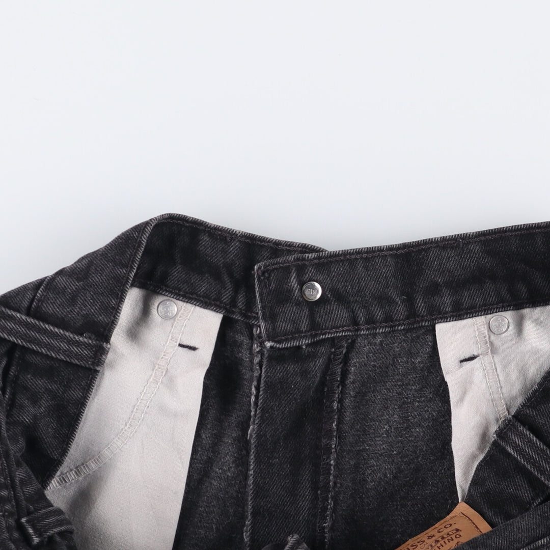 90'S Levi's 550 Relaxed Fit Orange Tab Black Denim Shorts Made in USA, Men's Size 34 (Vintage) cotton black type Vintage Second Hand