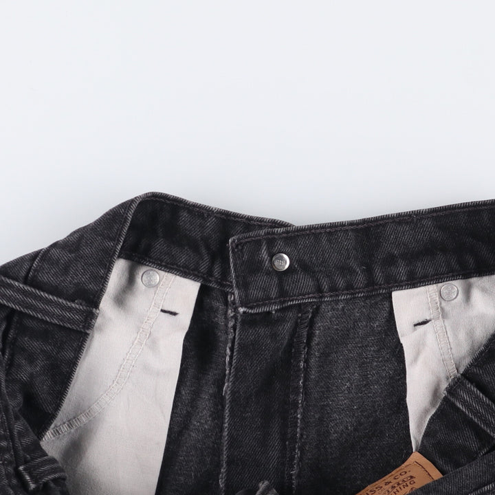 90'S Levi's 550 Relaxed Fit Orange Tab Black Denim Shorts Made in USA, Men's Size 34 (Vintage) cotton black type Vintage Second Hand