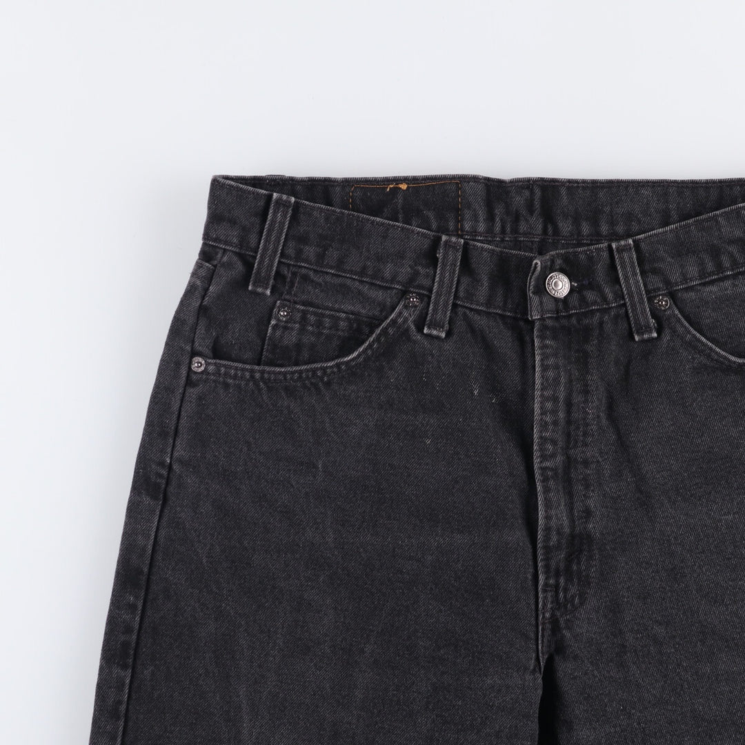 90'S Levi's 550 Relaxed Fit Orange Tab Black Denim Shorts Made in USA, Men's Size 34 (Vintage) cotton black type Vintage Second Hand