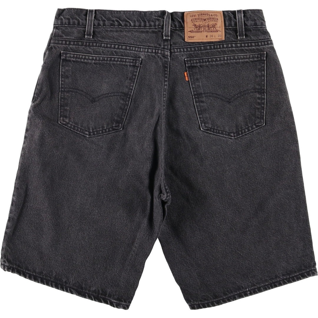 90'S Levi's 36550-4159 Orange Tab Black Denim Shorts, Men's Size 36 (Vintage) unclear black type Vintage Second Hand