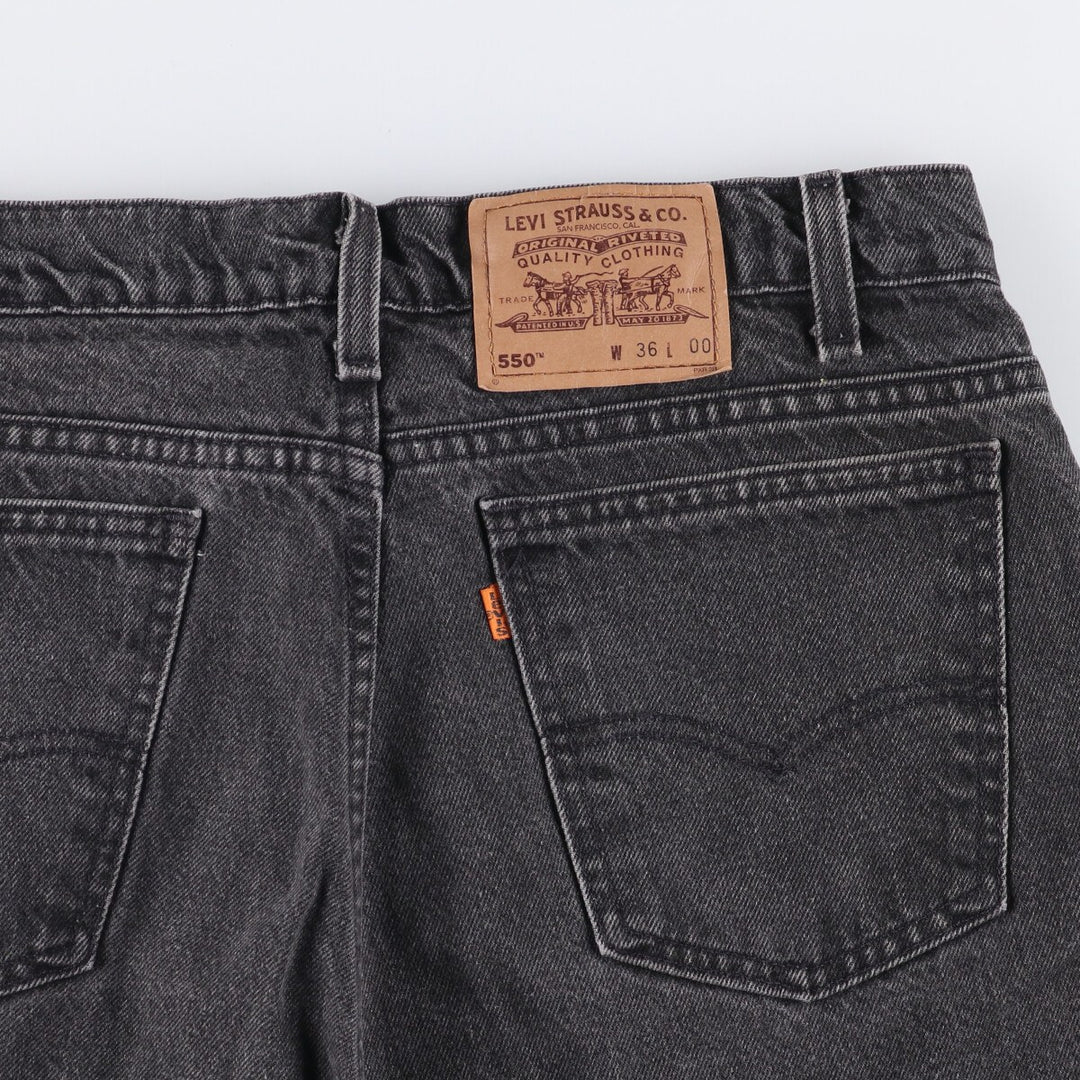 90'S Levi's 36550-4159 Orange Tab Black Denim Shorts, Men's Size 36 (Vintage) unclear black type Vintage Second Hand