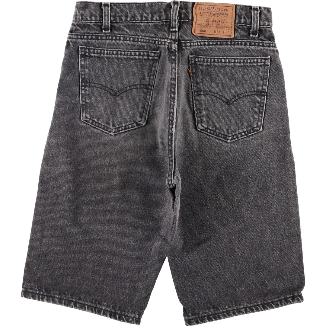 90'S Levi's 550-4159 Orange Tab Black Denim Shorts, Made in USA, Men's Size W31, Vintage cotton black type Vintage Second Hand
