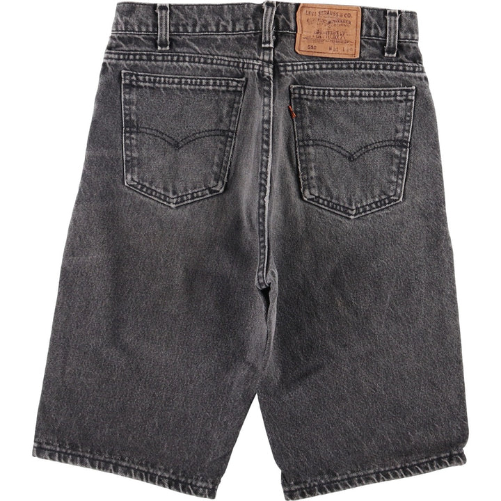 90'S Levi's 550-4159 Orange Tab Black Denim Shorts, Made in USA, Men's Size W31, Vintage cotton black type Vintage Second Hand