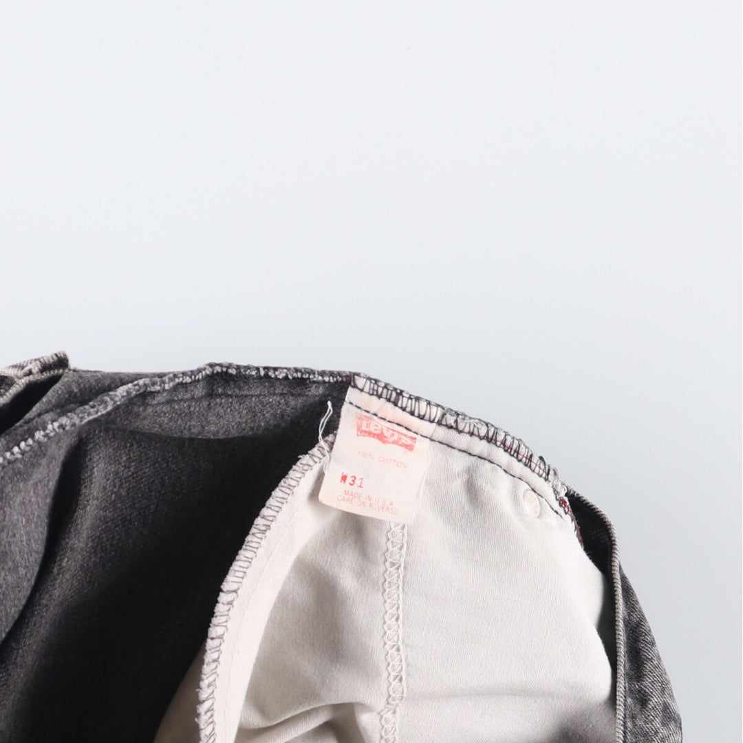 90'S Levi's 550-4159 Orange Tab Black Denim Shorts, Made in USA, Men's Size W31, Vintage cotton black type Vintage Second Hand