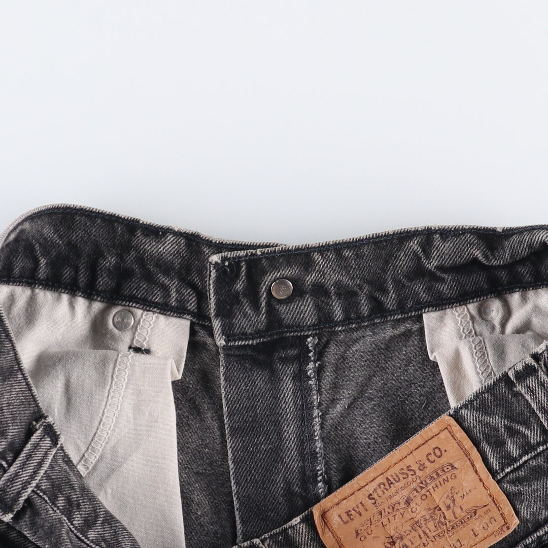 90'S Levi's 550-4159 Orange Tab Black Denim Shorts, Made in USA, Men's Size W31, Vintage cotton black type Vintage Second Hand