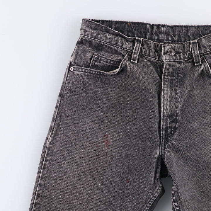 90'S Levi's 550-4159 Orange Tab Black Denim Shorts, Made in USA, Men's Size W31, Vintage cotton black type Vintage Second Hand