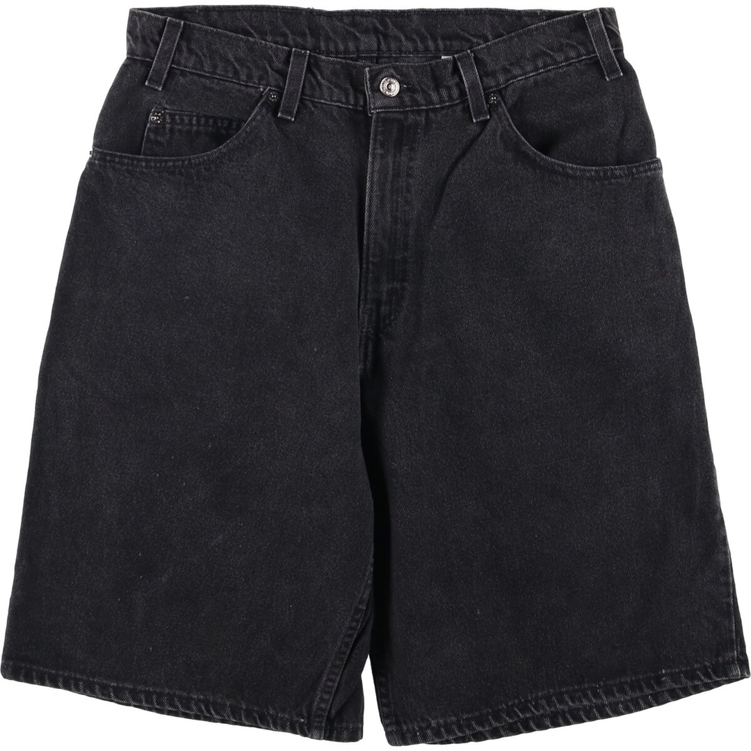 90'S Vintage Levi's 565 Wide Leg Black Denim Shorts, Made in USA, Men's Size 34 cotton black type Vintage Second Hand