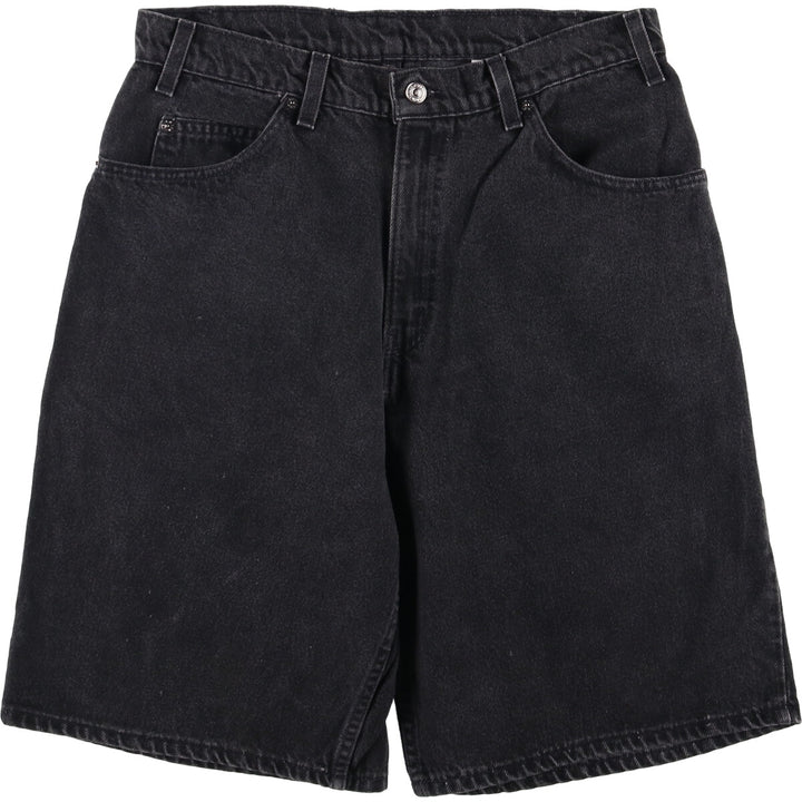 90'S Vintage Levi's 565 Wide Leg Black Denim Shorts, Made in USA, Men's Size 34 cotton black type Vintage Second Hand