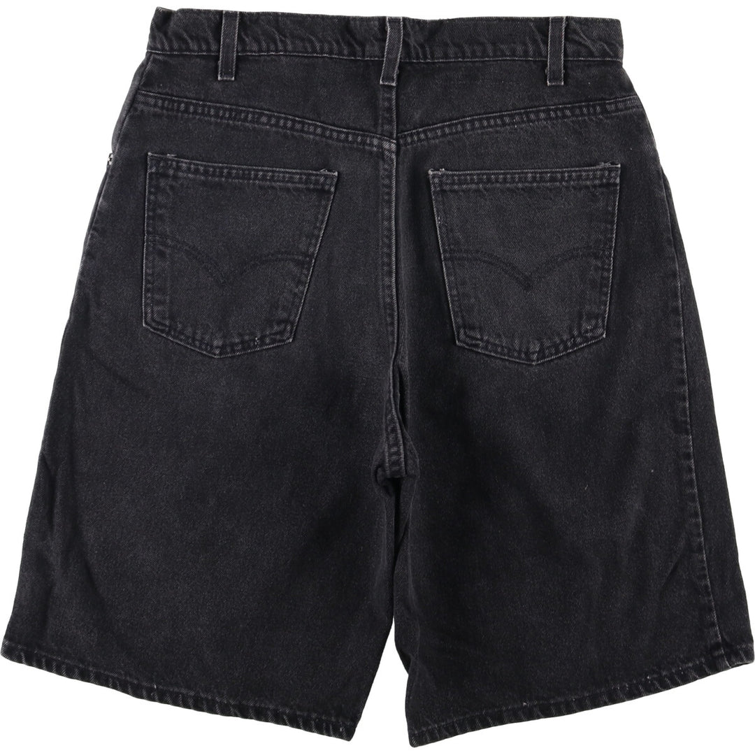 90'S Vintage Levi's 565 Wide Leg Black Denim Shorts, Made in USA, Men's Size 34 cotton black type Vintage Second Hand
