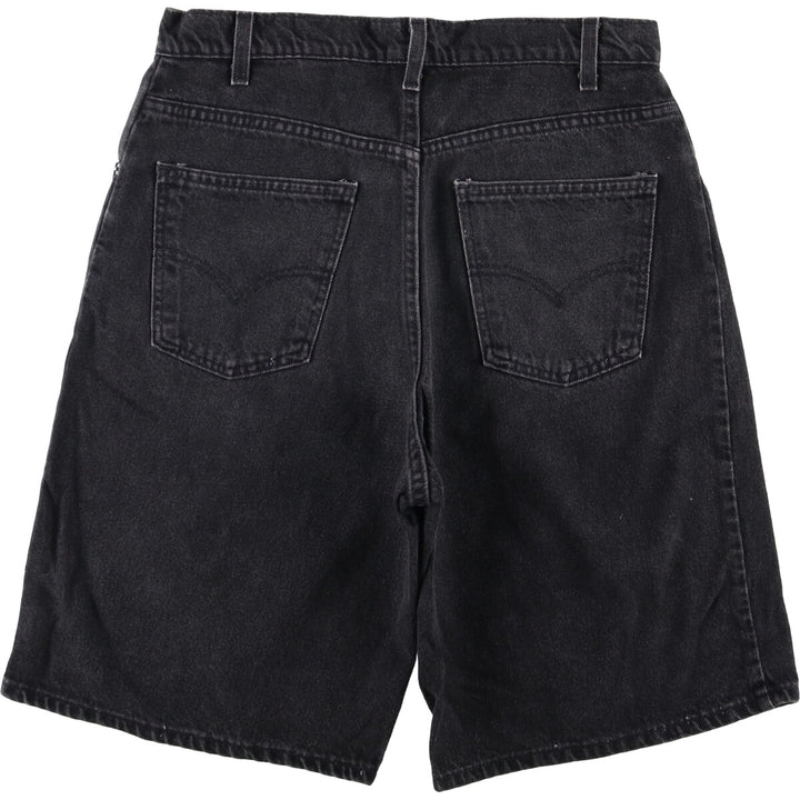 90'S Vintage Levi's 565 Wide Leg Black Denim Shorts, Made in USA, Men's Size 34 cotton black type Vintage Second Hand